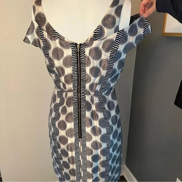 Leifsdottitr Anthropologie Paso Dot Black Gray Silk Blend Mini Dress Siz… - Picture 3 of 16